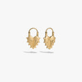 Awe Inspired Earrings 14K Yellow Gold Vermeil / Pair Spiked Heart Earrings