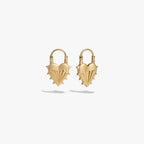 Awe Inspired Earrings 14K Yellow Gold Vermeil / Pair Spiked Heart Earrings