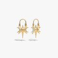 Awe Inspired Earrings 14K Yellow Gold Vermeil / Pair Spiked Triple Moon Huggies