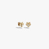Awe Inspired Earrings 14K Yellow Gold Vermeil / Pair White Topaz Orchid Studs