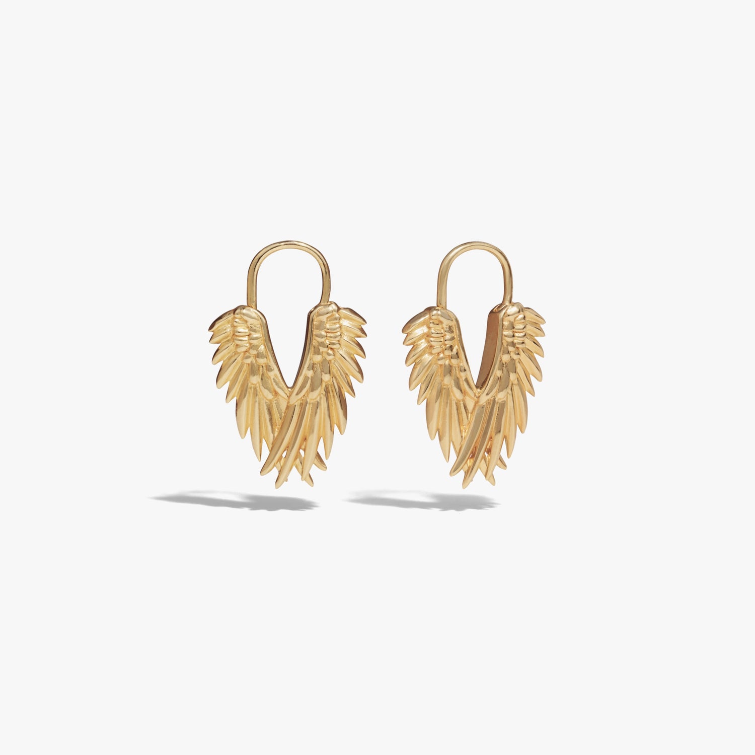 Awe Inspired Earrings 14K Yellow Gold Vermeil / Pair Wing Huggies
