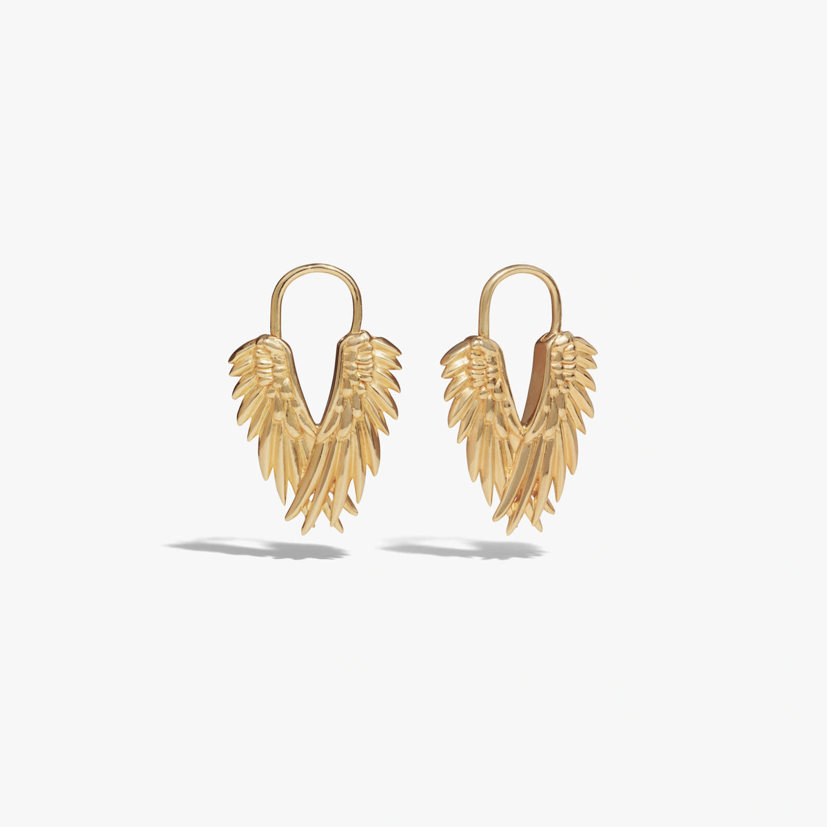 Awe Inspired Earrings 14K Yellow Gold Vermeil / Pair Wing Huggies