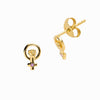 Awe Inspired Earrings 14K Yellow Gold Vermeil / Pair Woman Power Stud Earring