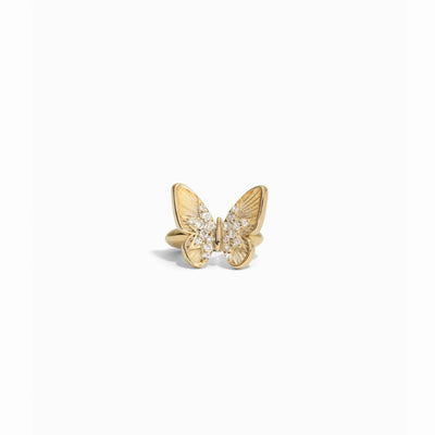 Awe Inspired Earrings 14K Yellow Gold Vermeil Pavé Butterfly Ear Cuff