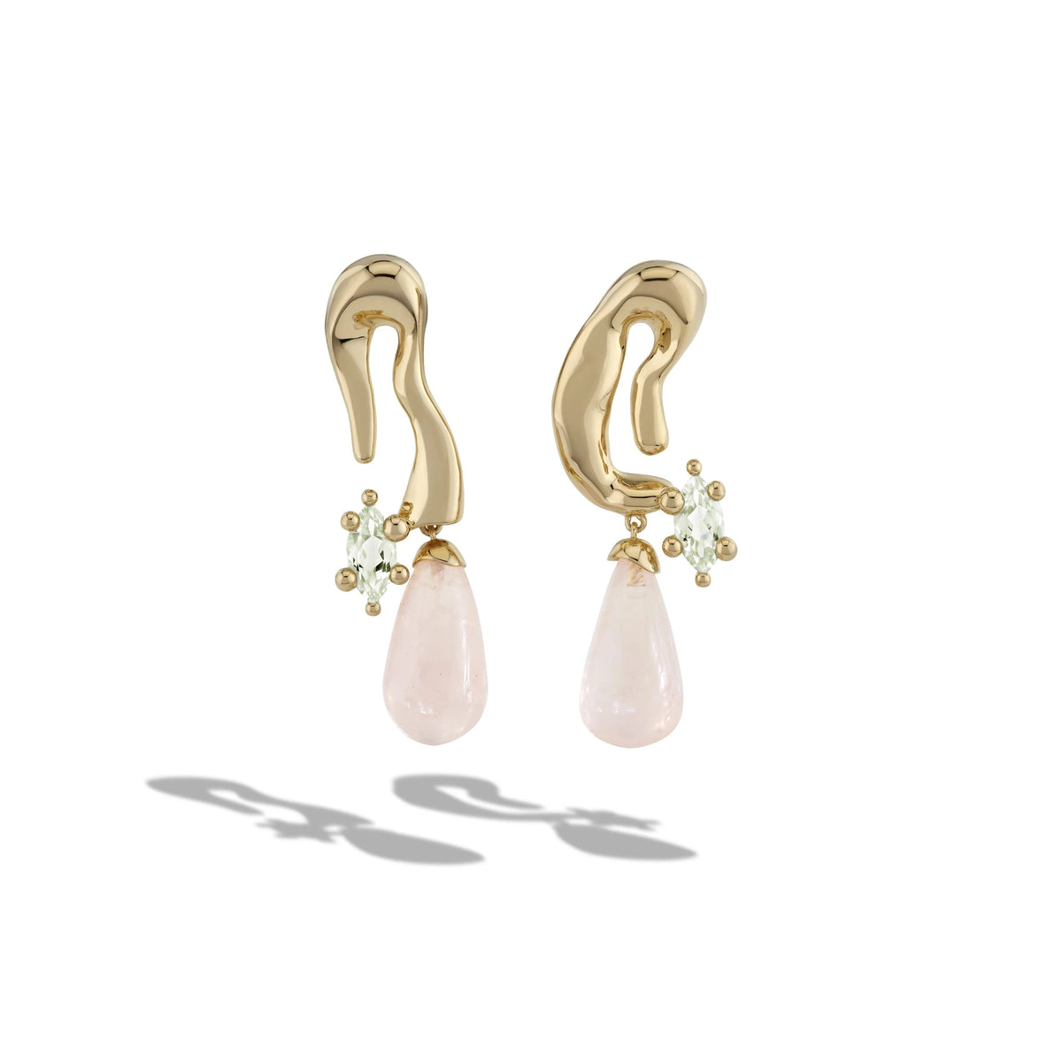 Awe Inspired Earrings 14K Yellow Gold Vermeil Petal Drop Earrings