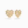 Awe Inspired Earrings 14K Yellow Gold Vermeil Puffed Heart Studs