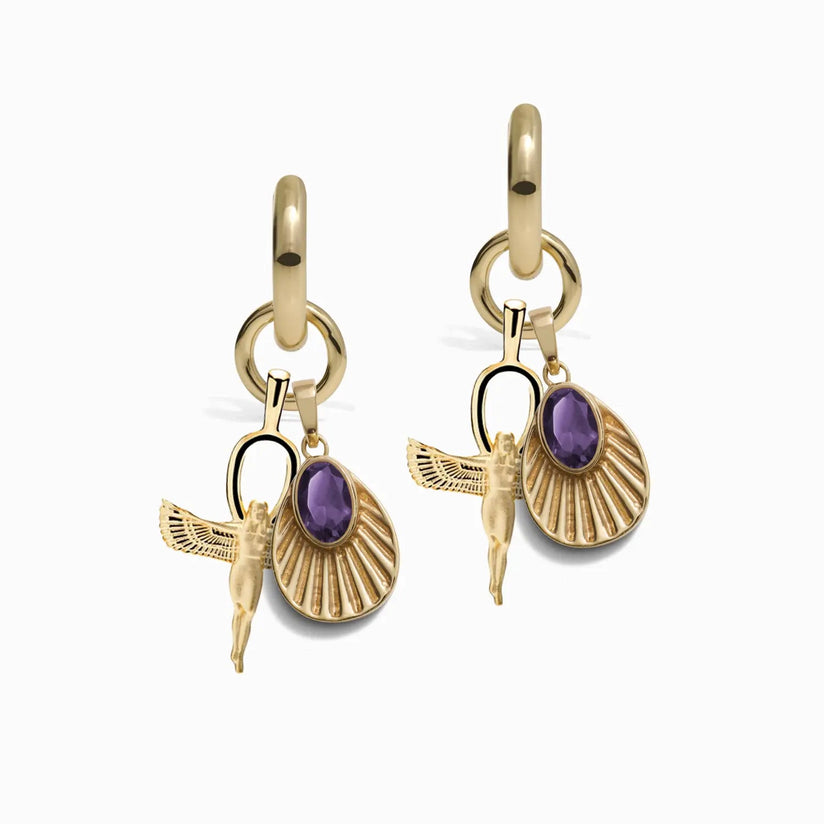 Isis orders Goddess Purple Power Earrings