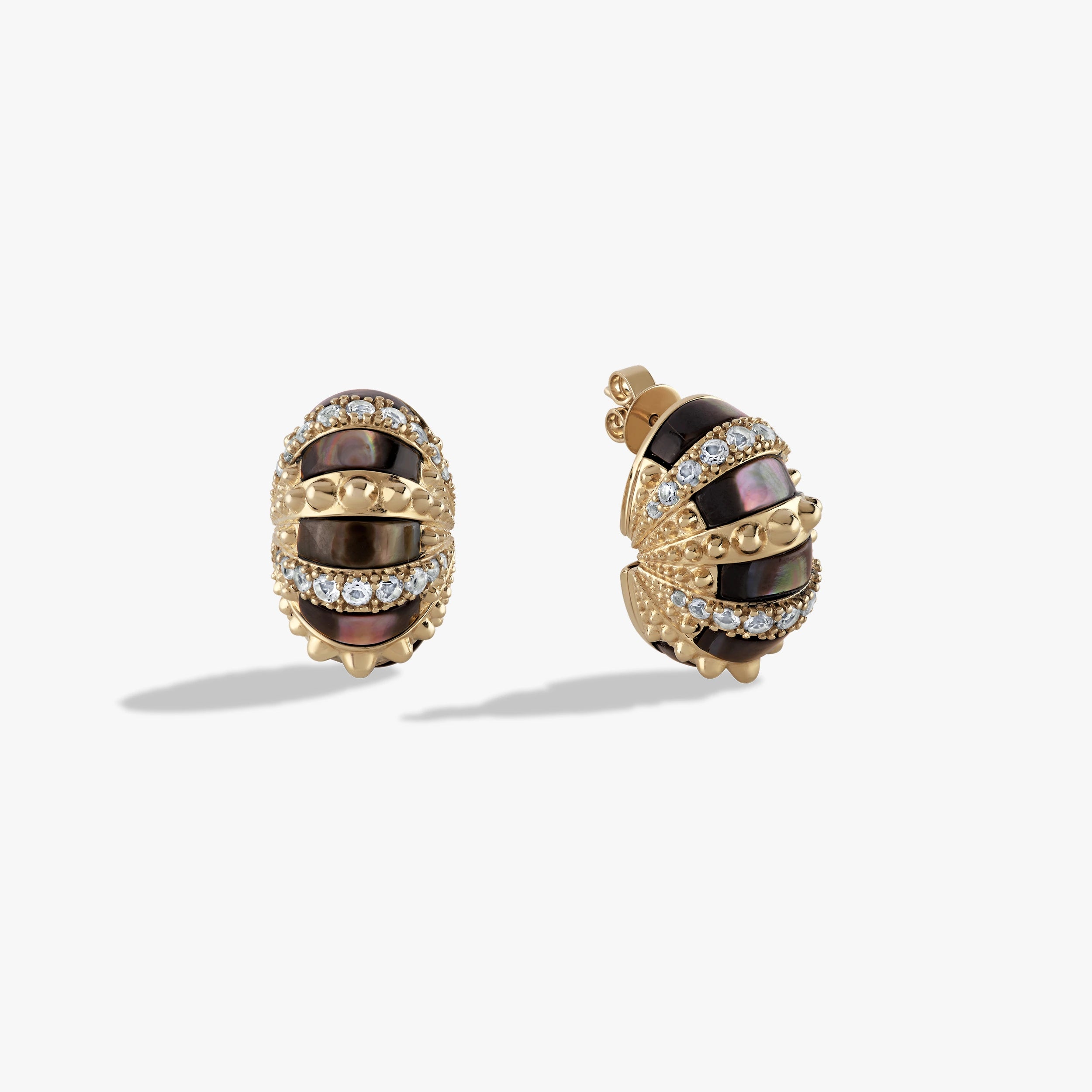 Awe Inspired Earrings 14K Yellow Gold Vermeil Sea Urchin Statement Studs