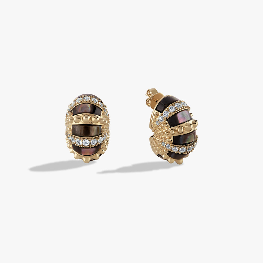 Awe Inspired Earrings 14K Yellow Gold Vermeil Sea Urchin Statement Studs