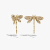 Awe Inspired Earrings 14K Yellow Gold Vermeil Secret Forest Dragonfly Earrings