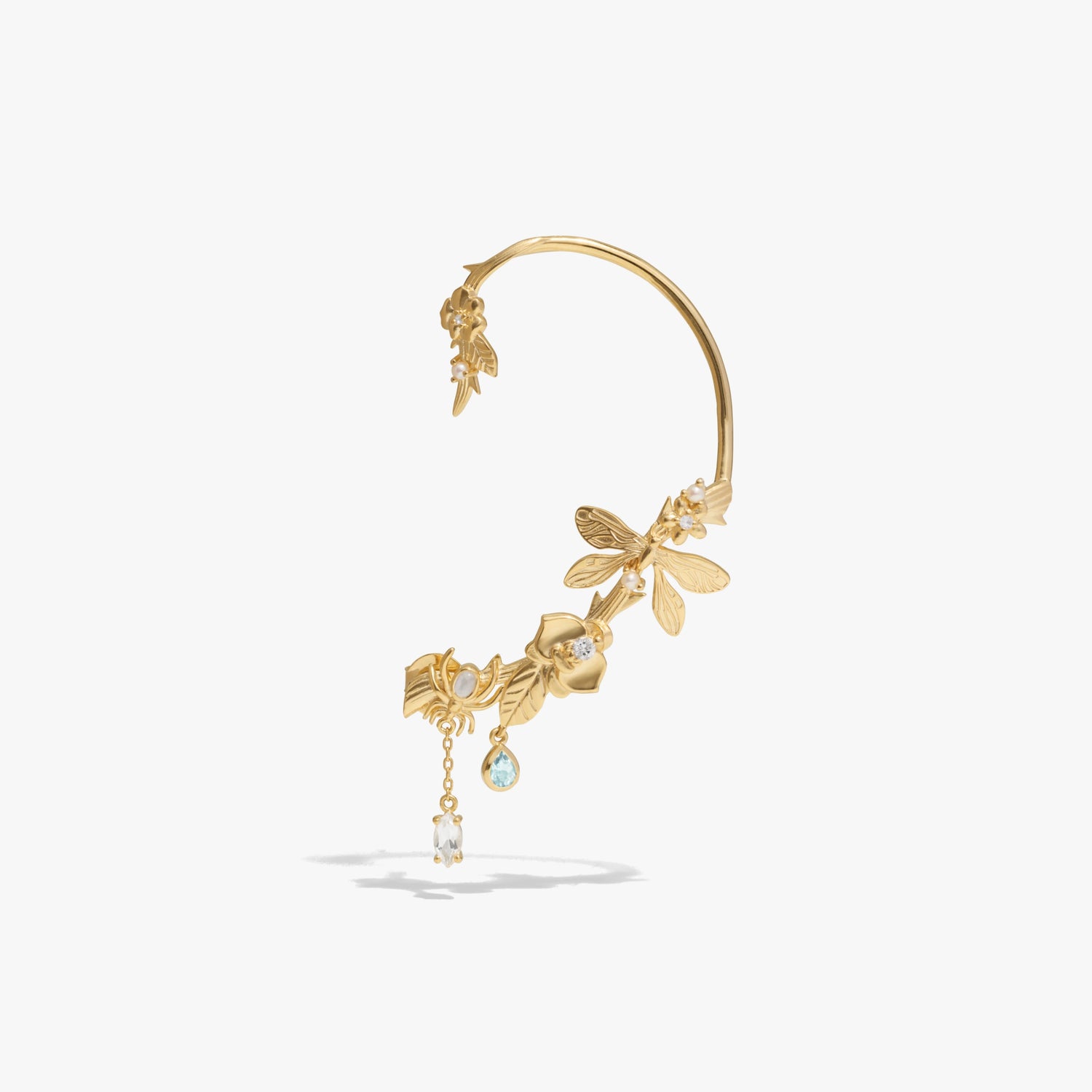 Awe Inspired Earrings 14K Yellow Gold Vermeil Secret Forest Ear Cuff