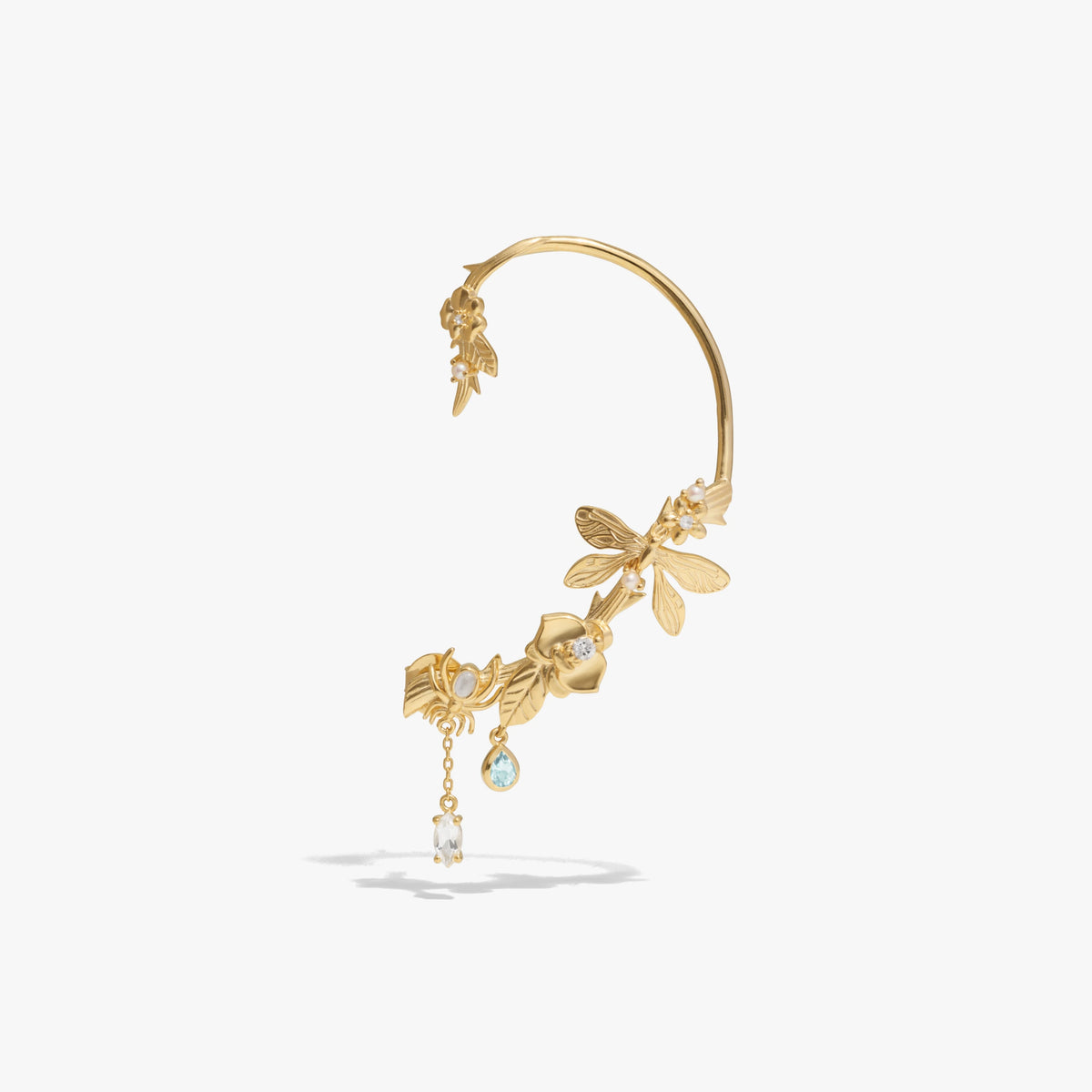 Awe Inspired Earrings 14K Yellow Gold Vermeil Secret Forest Ear Cuff