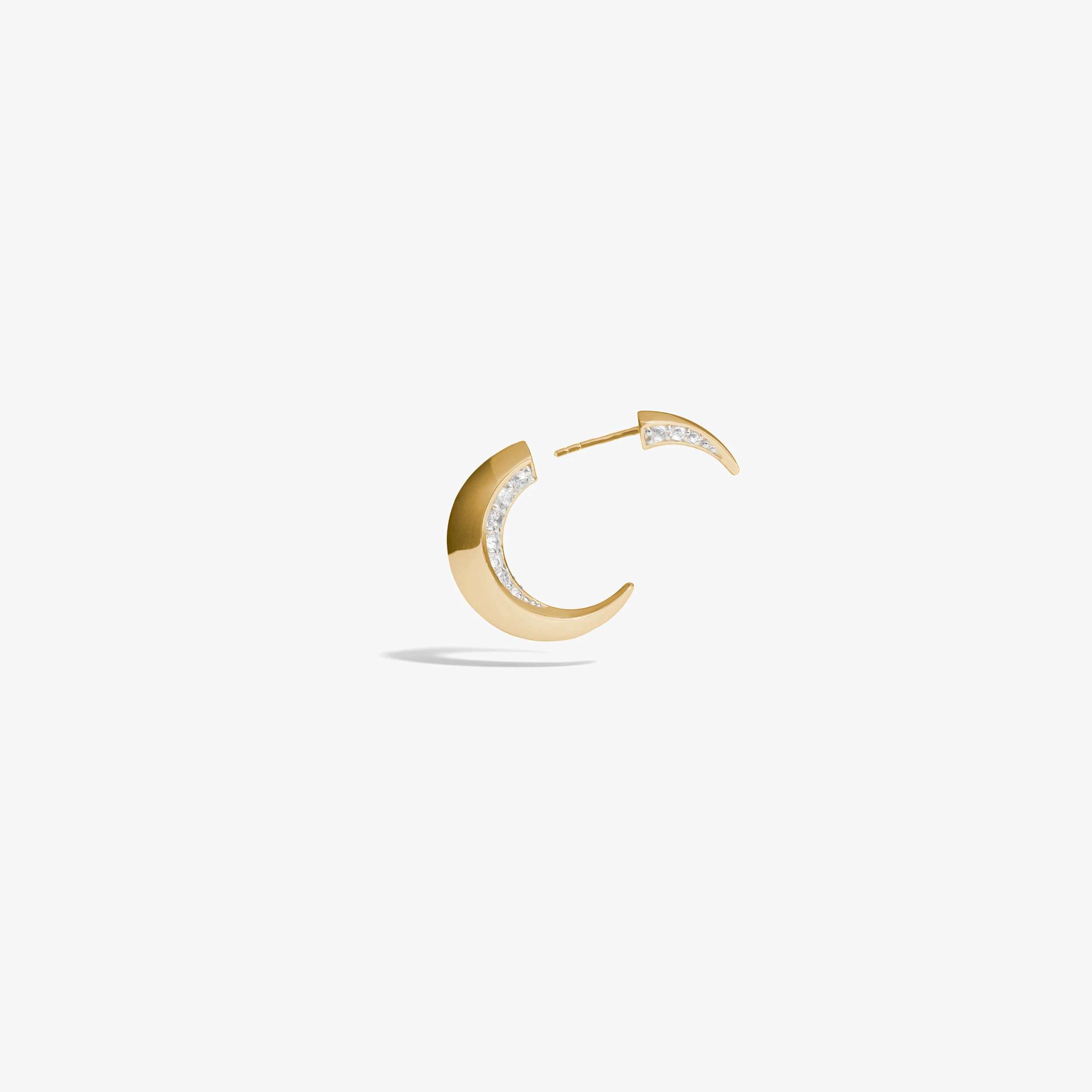 Awe Inspired Earrings 14K Yellow Gold Vermeil / Single Crescent Moon Earrings