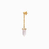 Awe Inspired Earrings 14K Yellow Gold Vermeil / Single Crystal Quartz Drop Earrings