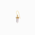 Awe Inspired Earrings 14K Yellow Gold Vermeil / Single Crystal Quartz Wire Earrings