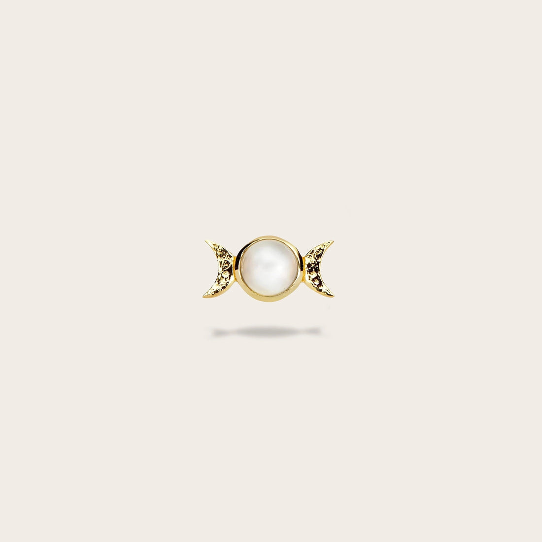 Awe Inspired Earrings 14K Yellow Gold Vermeil / Single Mini Triple Moon Stud Earring
