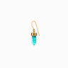 Awe Inspired Earrings 14K Yellow Gold Vermeil / Single Ocean Blue Amazonite Earrings