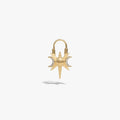 Awe Inspired Earrings 14K Yellow Gold Vermeil / Single Spiked Triple Moon Huggies