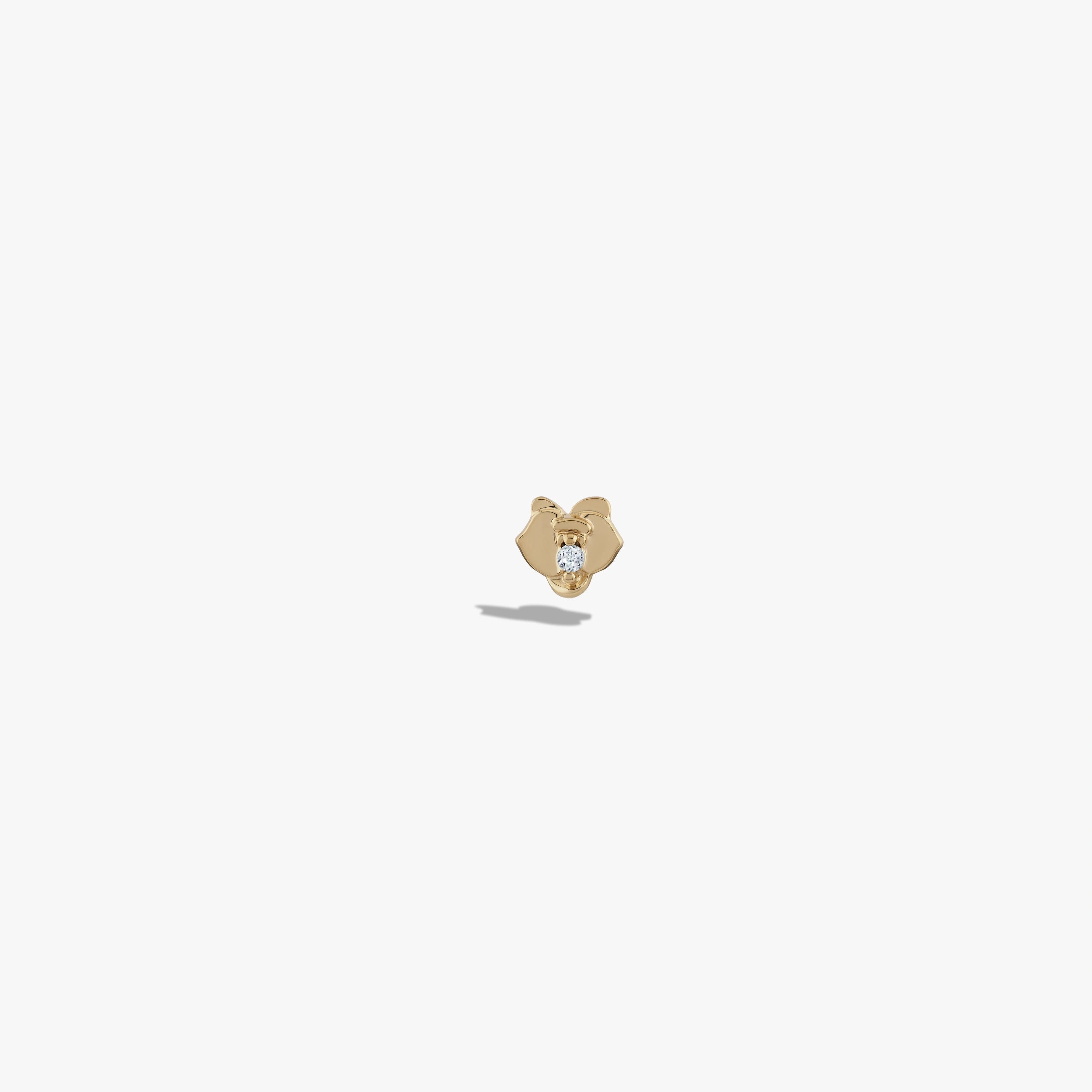 Awe Inspired Earrings 14K Yellow Gold Vermeil / Single White Topaz Orchid Studs