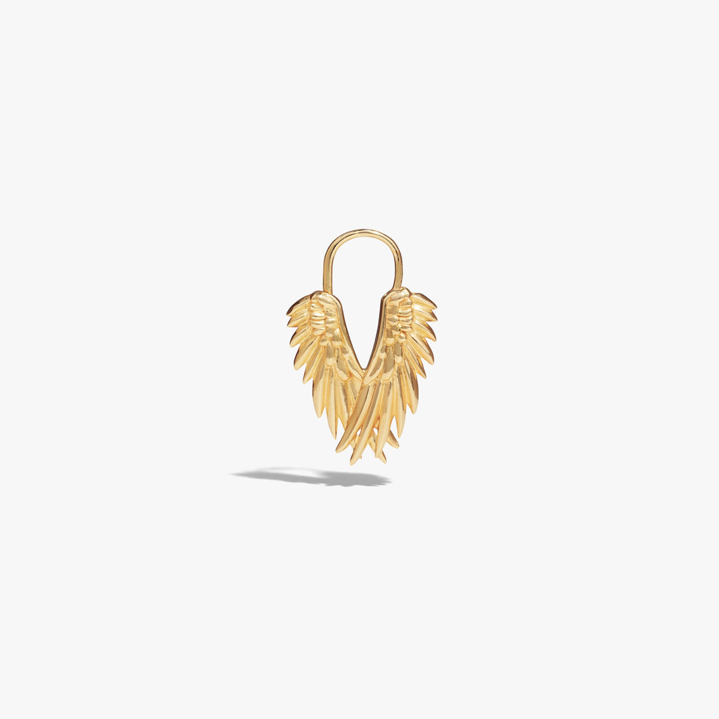 Awe Inspired Earrings 14K Yellow Gold Vermeil / Single Wing Huggies