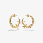 Awe Inspired Earrings 14K Yellow Gold Vermeil / Small Secret Forest Hoops