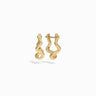 Awe Inspired Earrings 14K Yellow Gold Vermeil Snake Charm Collector Huggies