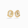 Awe Inspired Earrings 14K Yellow Gold Vermeil Snake Gemstone Studs