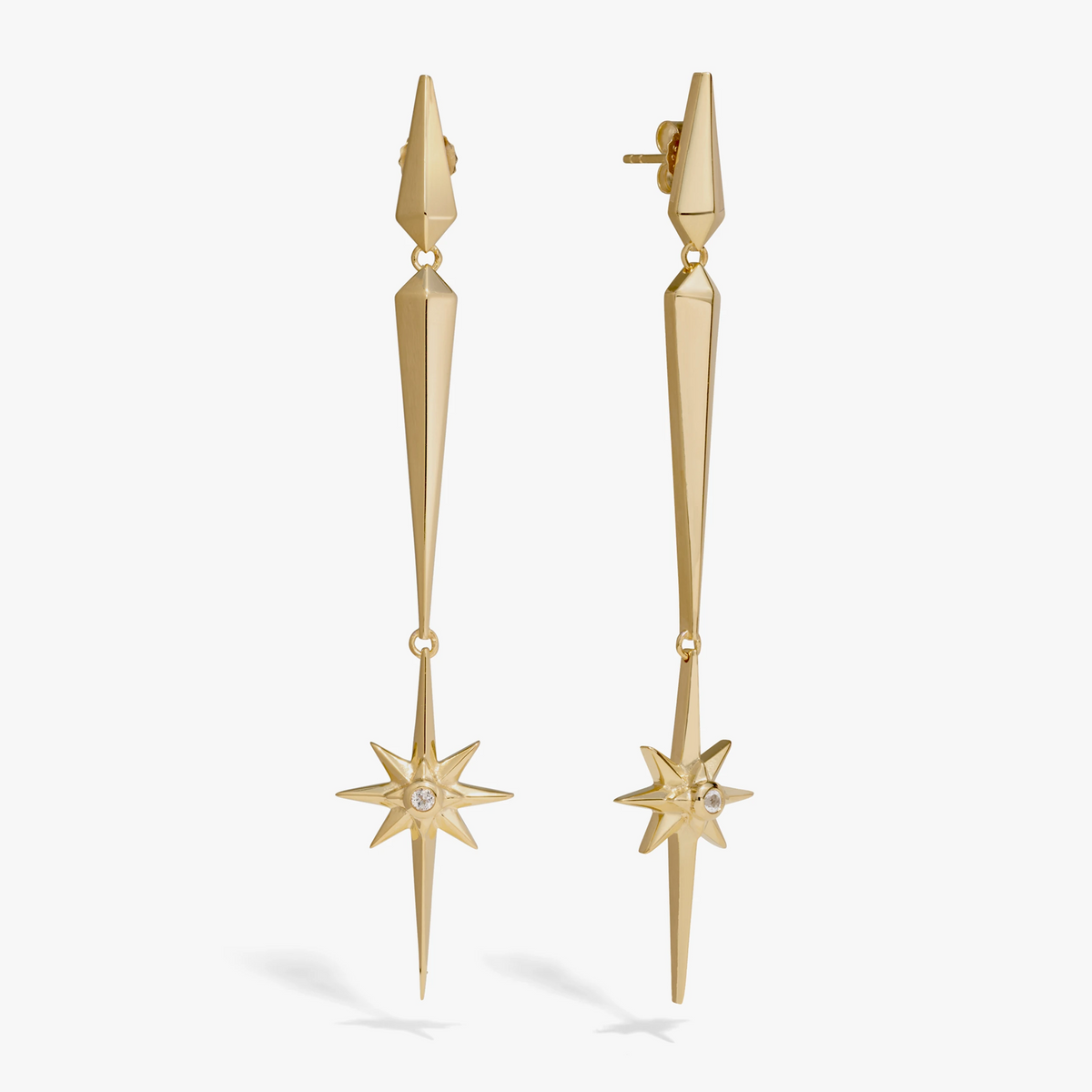 Awe Inspired Earrings 14K Yellow Gold Vermeil Stardust Statement Earrings