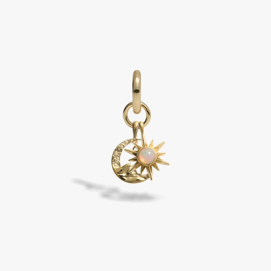 Awe Inspired Earrings 14K Yellow Gold Vermeil Sun & Moon Charm Earring