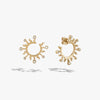Awe Inspired Earrings 14K Yellow Gold Vermeil Sunburst Bypass Hoops