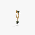 Awe Inspired Earrings 14K Yellow Gold Vermeil / Tahitian Pearl / Single Sea Siren Pearl Earrings