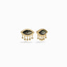 Awe Inspired Earrings 14K Yellow Gold Vermeil Third Eye Black Mother of Pearl Studs