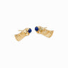 Awe Inspired Earrings 14K Yellow Gold Vermeil Winged Cobra Lapis Lazuli Stud