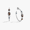 Awe Inspired Earrings 925 Sterling Silver / Black Mother of Pearl Organic Pearl Gemstone Hoops