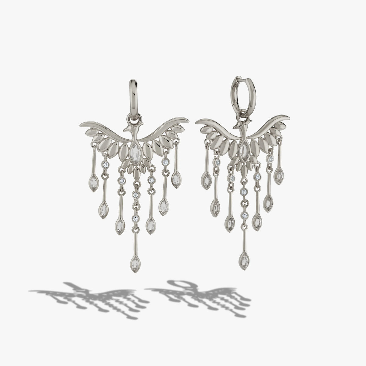 Awe Inspired Earrings 925 Sterling Silver Chandelier Phoenix Drop Earrings