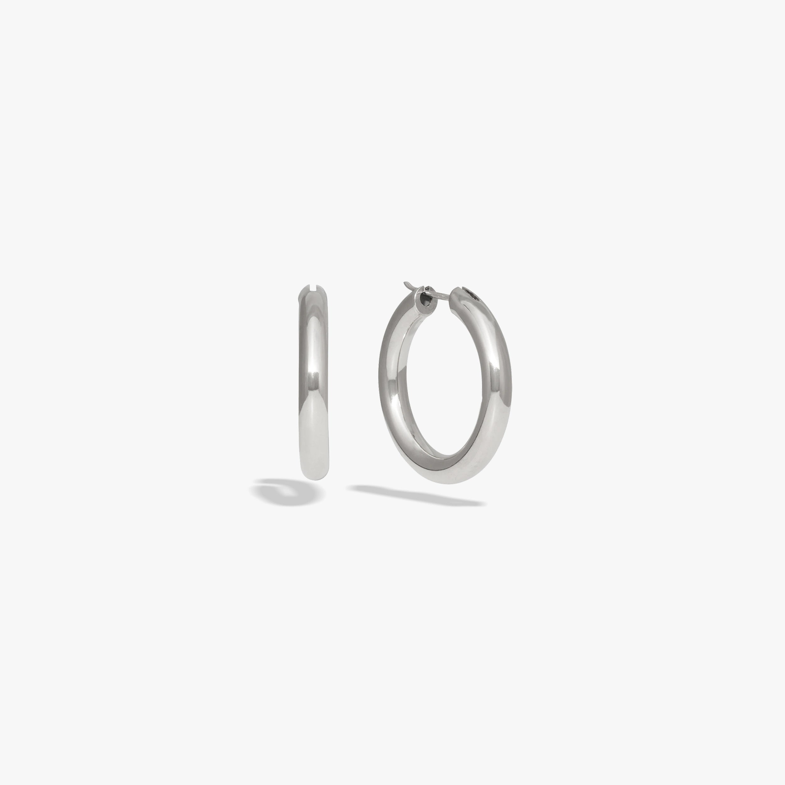 Awe Inspired Earrings 925 Sterling Silver Classic Hoops