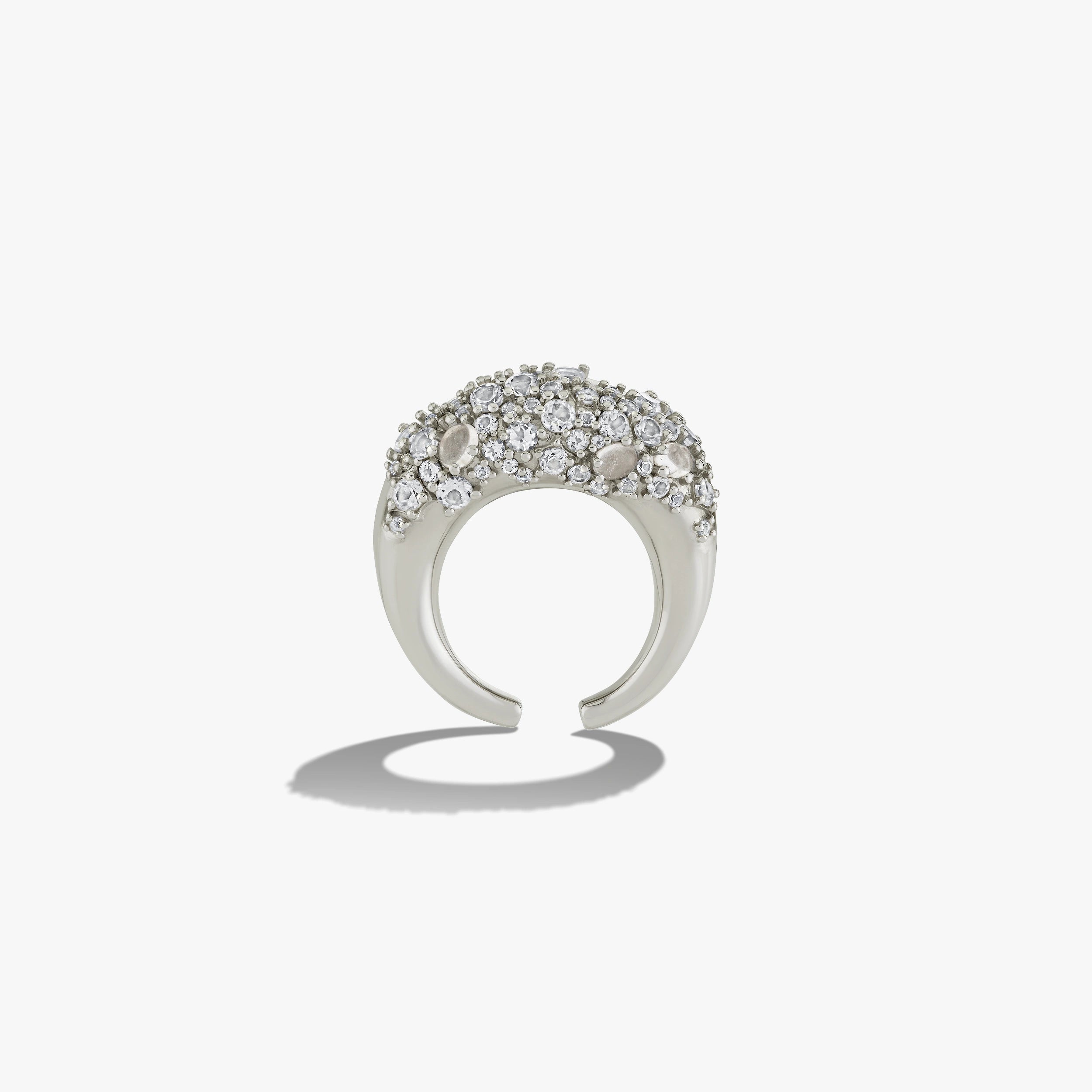 Awe Inspired Earrings 925 Sterling Silver Encrusted Abstract Ear Cuff