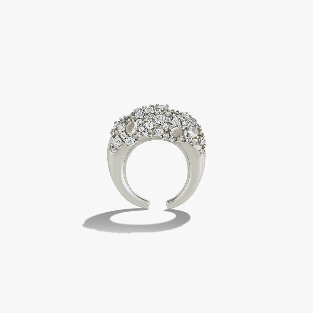 Awe Inspired Earrings 925 Sterling Silver Encrusted Abstract Ear Cuff