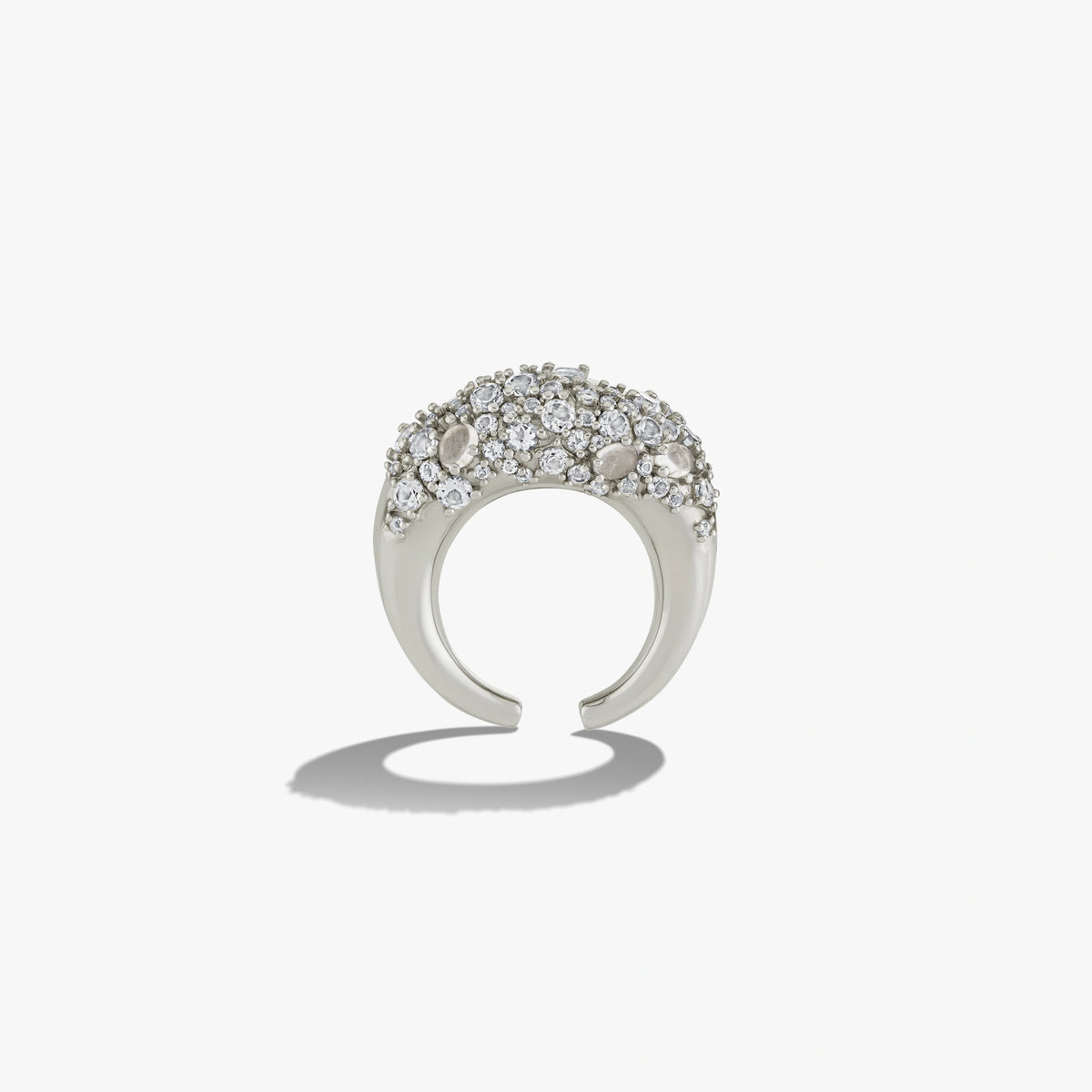 Awe Inspired Earrings 925 Sterling Silver Encrusted Abstract Ear Cuff