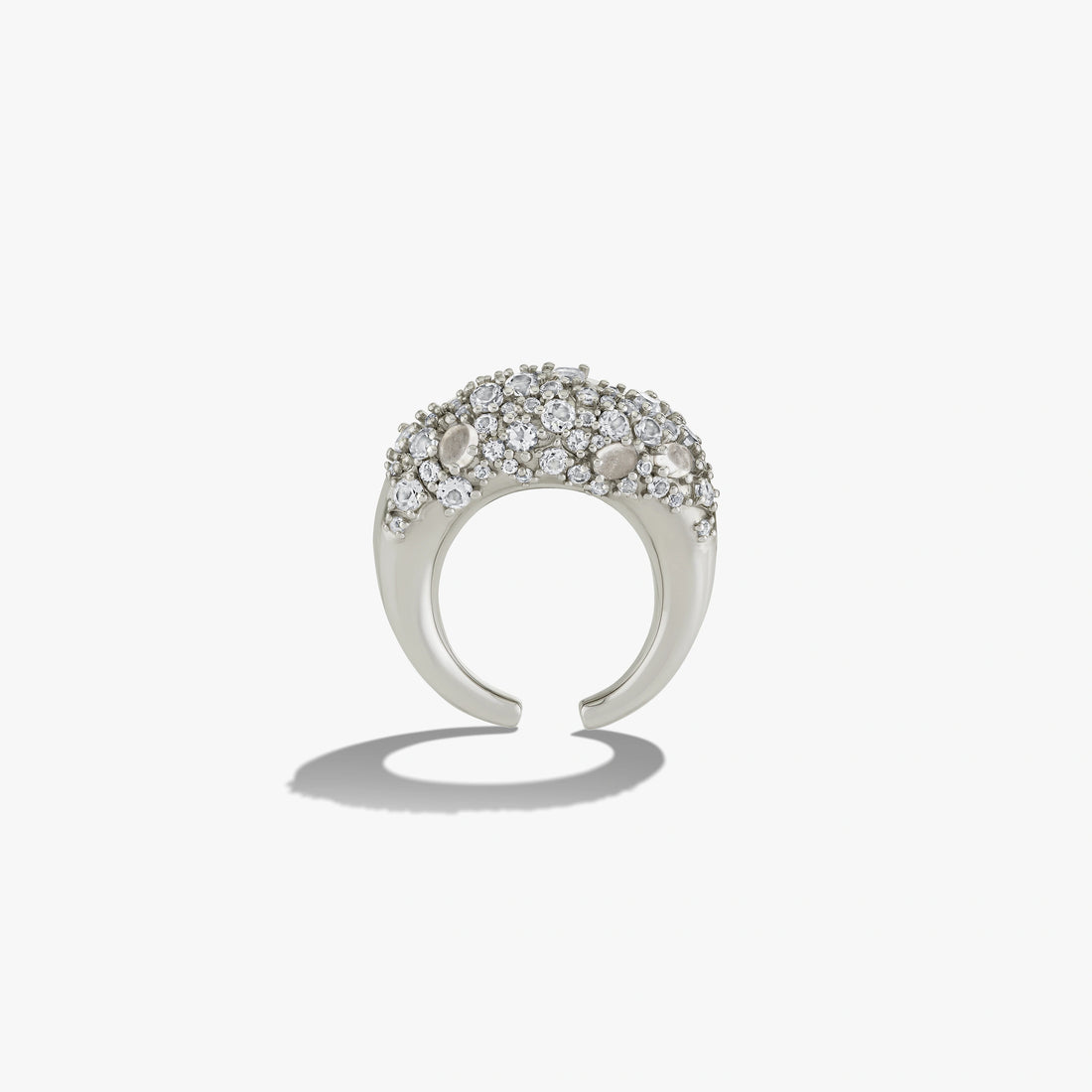 Awe Inspired Earrings 925 Sterling Silver Encrusted Abstract Ear Cuff