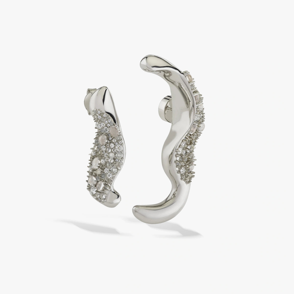 Awe Inspired Earrings 925 Sterling Silver Encrusted Abstract Earrings