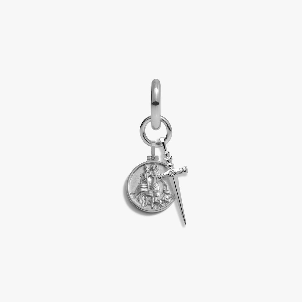 Awe Inspired Earrings 925 Sterling Silver / Freya Warrior Goddess Charm Earring