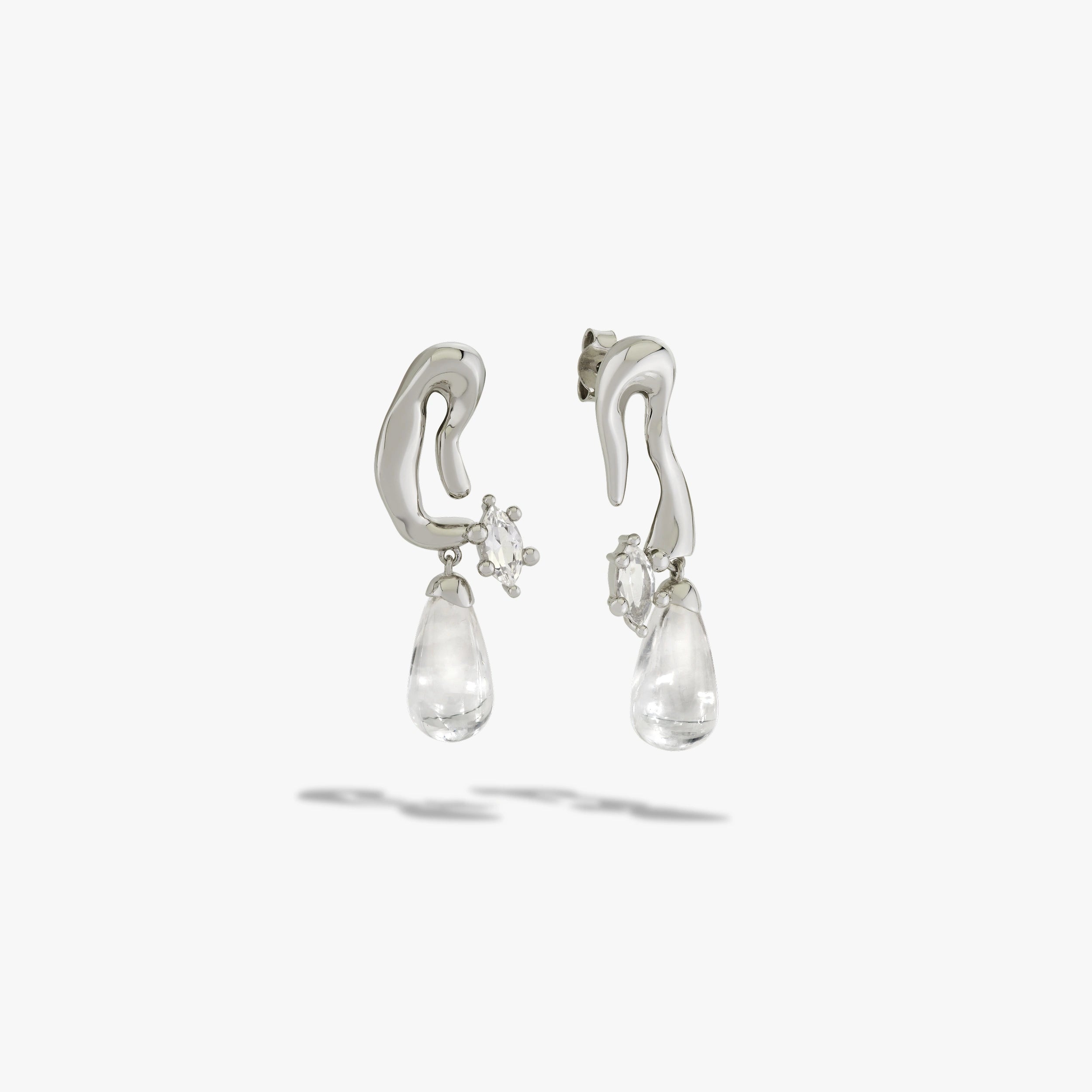 Awe Inspired Earrings 925 Sterling Silver Mini Petal Drop Earrings