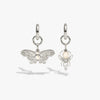Awe Inspired Earrings 925 Sterling Silver Moonstone Insects Charm Earrings