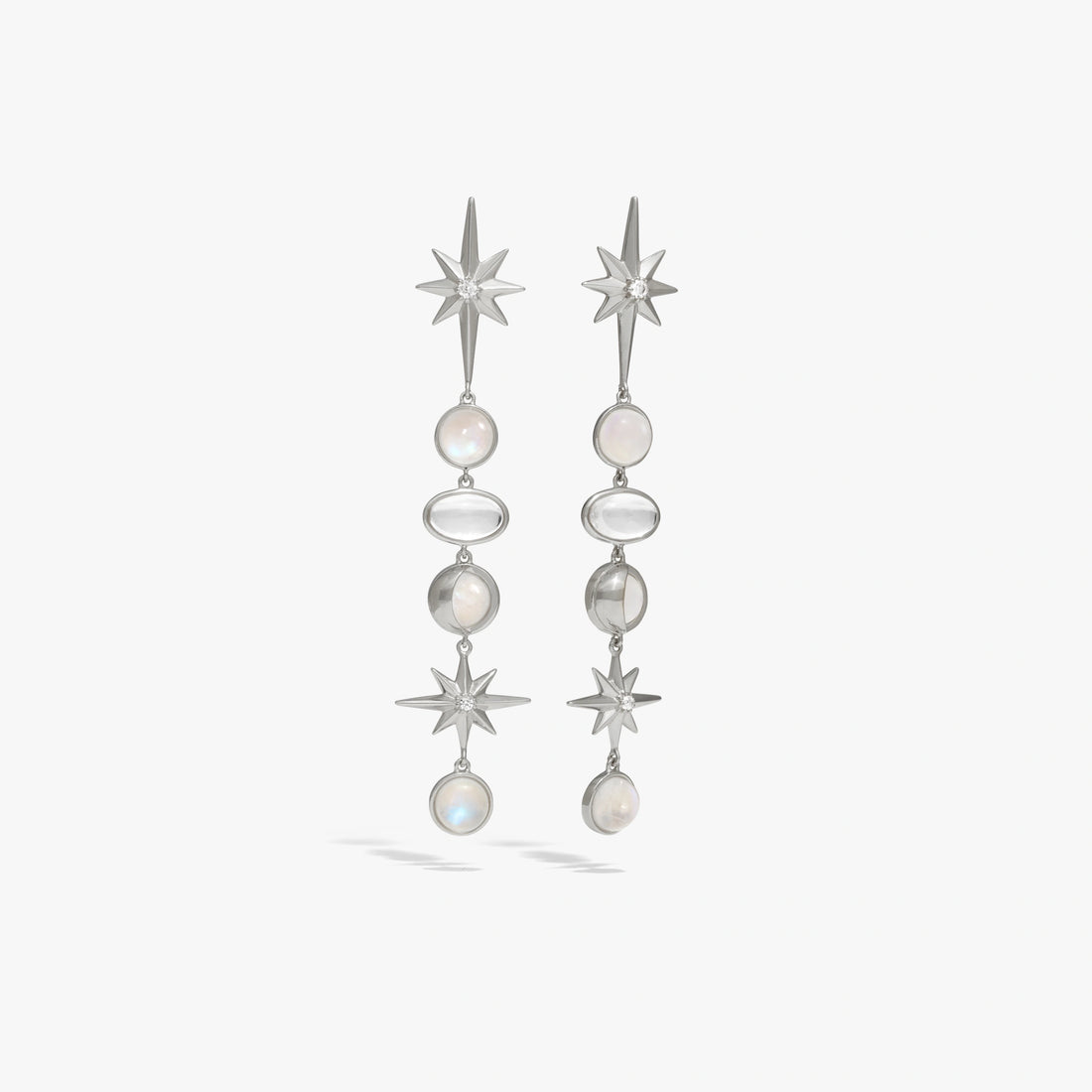 Awe Inspired Earrings 925 Sterling Silver / Pair Midnight Reflection Drop Earrings