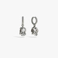 Awe Inspired Earrings 925 Sterling Silver / Pair Serpent Skull Huggie