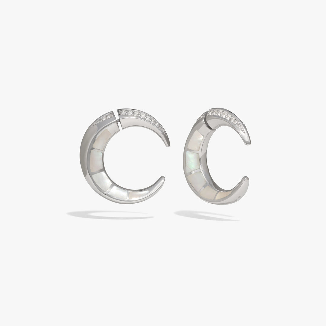 Awe Inspired Earrings 925 Sterling Silver / Pair Statement Crescent Moon Earrings