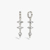 Awe Inspired Earrings 925 Sterling Silver / Pair Triple Prism Huggies