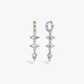Awe Inspired Earrings 925 Sterling Silver / Pair Triple Prism Huggies