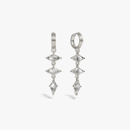 Awe Inspired  Earrings Triple Prism Huggies